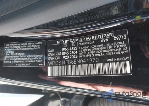 2014 Mercedes-Benz Cla 250 z USA, uszkodzony, nr VIN WDDSJ4EB8EN041970